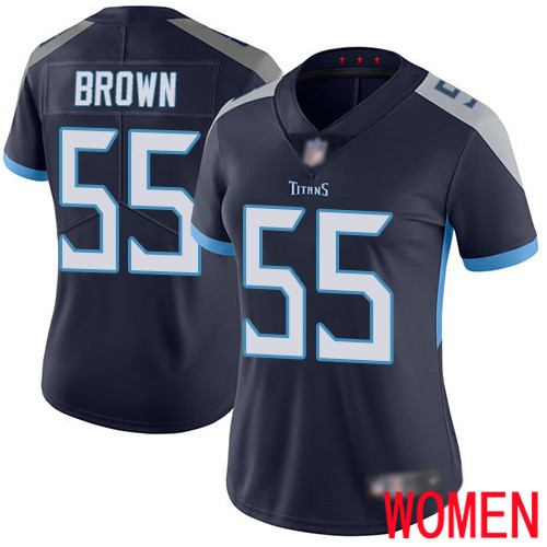 Tennessee Titans Limited Navy Blue Women Jayon Brown Home Jersey NFL Football 55 Vapor Untouchable